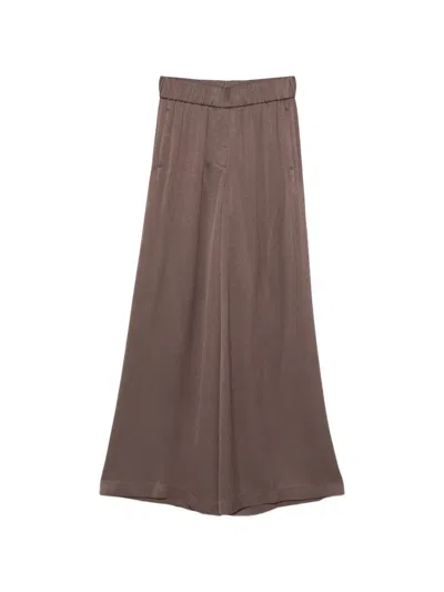 Peserico Elasticated-waistband Trousers In Brown