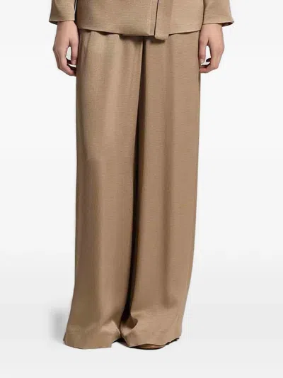 Peserico Elasticated-waistband Trousers In Brown
