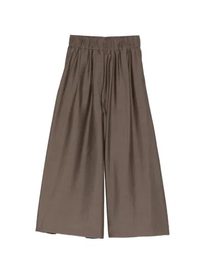 Peserico Elasticated-waistband Trousers In Brown