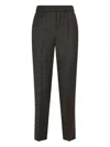 Peserico Straight-leg Brown Virgin Wool Pants With Lurex Details In Gray