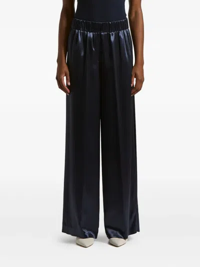Peserico Elasticated-waistline Pallazo Pants In Blue
