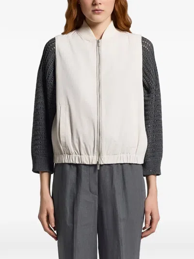 Peserico Elasticated-hem Gilet In White