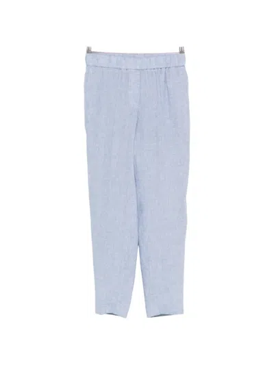 Peserico Elasticated-waist Tapered Trousers In Blue