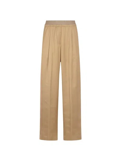 Peserico Elasticated-waist Trousers In Brown