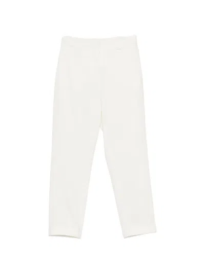 Peserico Elasticated-waistband Straight Trousers In White