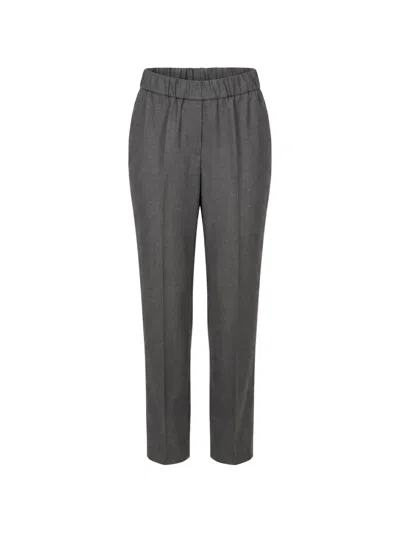 Peserico Elasticated-waistband Tailored Trousers In Gray