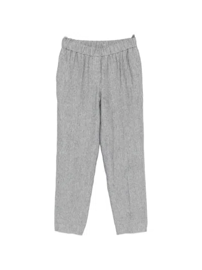 Peserico Elasticated-waistband Tapered Trousers In Gray
