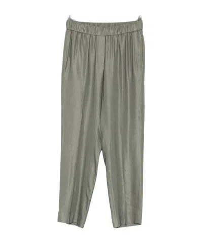 Peserico Elasticated-waistband Tapered Trousers In Gray