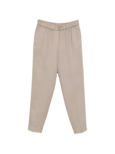 Peserico Elasticated-waistband Trousers In Neutral
