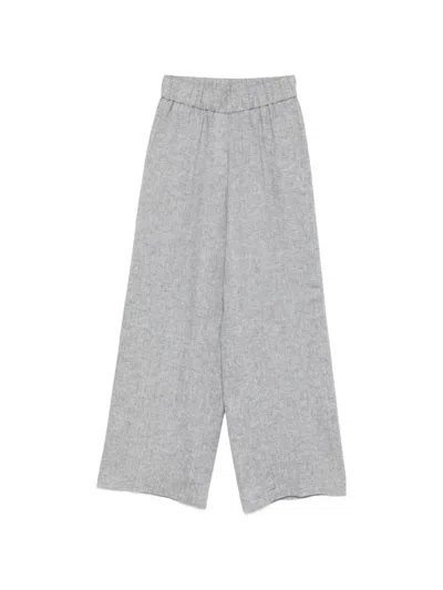 Peserico Elasticated-waistband Trousers In Gray