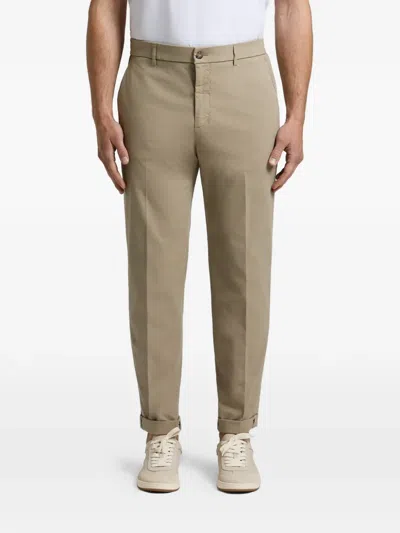 Peserico Elasticated-waistband Turn-up Trousers In Neutral