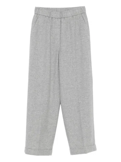 Peserico Elastic-waist Wool Trousers In Multi