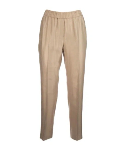 Peserico Elastic-waistband Trousers In Brown