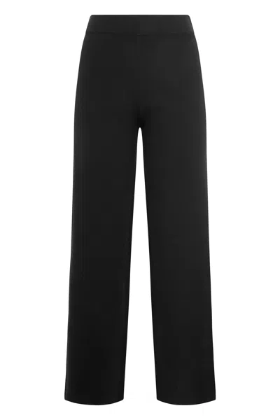 Peserico Elegant Black High-waisted Trousers With Straight Legs And A Minimal And Versatile Design.