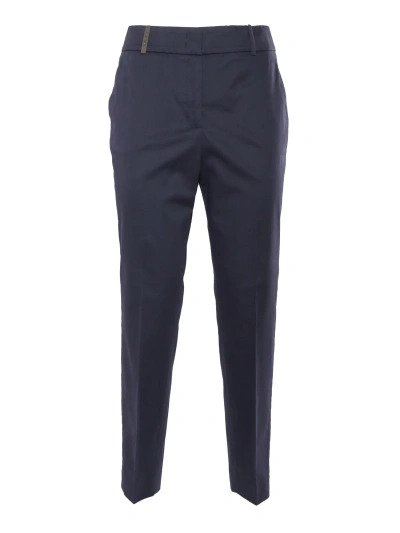 Peserico Elegant Blue Trousers In Multi