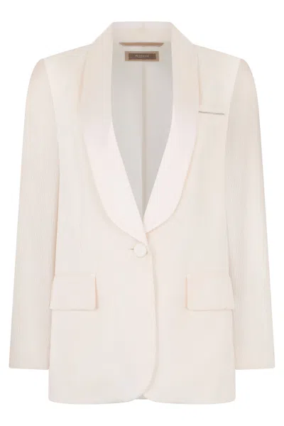 Peserico Elegant Cream White Blazer With A Minimal And Versatile Design.