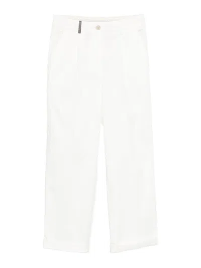 Peserico Elegant Pants In White