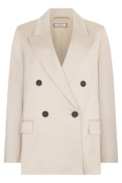 Peserico Elegant Sand-colored Blazer With A Minimal And Refined Design. In Neutral