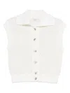 Peserico Embellished Buttoned Vest In White