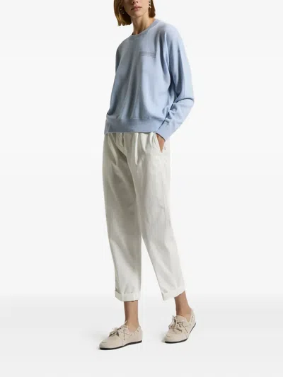 Peserico Embellished Crew-neck Jumper In Blue