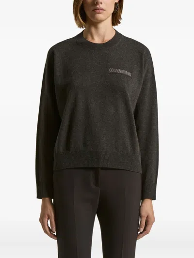 Peserico Embellished-detail Sweater In Black