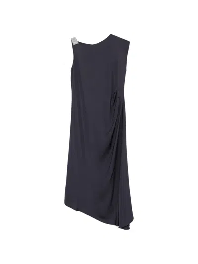 Peserico Embellished Draped Dress In Black