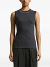 Peserico Embellished-neck Sleeveless Top In Gray