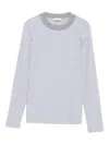 Peserico Embellished-neck Sweatshirt In Gray