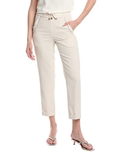 Peserico Embellished Pant In Neutral