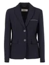 Peserico Tailored Jacket With Classic Lapel In Blue