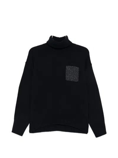 Peserico Embellished Roll-neck Jumper In Transparent