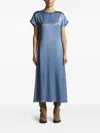 Peserico Embellished Satin Midi Dress In Blue