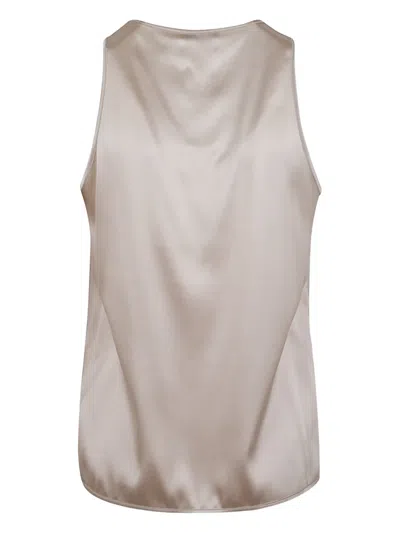 Peserico Embellished Silk Tank Top In Neutral