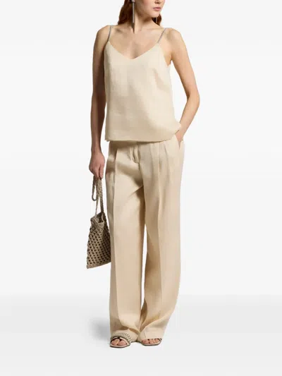 Peserico Embellished Straps Sleeveless Top In Neutral