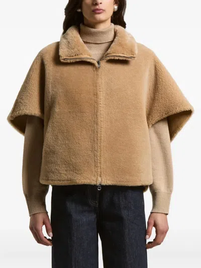 Peserico Embossed-logo Zip-front Cape In Multi