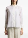 Peserico Embroidered-collar Shirt In Animal Print
