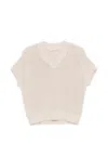Peserico Sequin-embellished Open-knit Top In Neutral