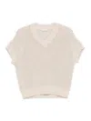 Peserico Sequin-embellished Open-knit Top In White
