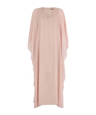 Peserico Evening Draped-design Maxi Dress In Pink