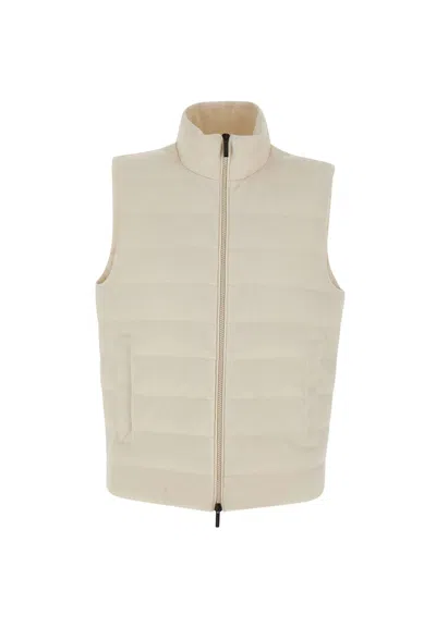 Peserico Extrasoft Cotton To Touch Waistcoat In White