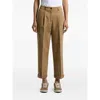 Peserico Wool Trousers Pleated Front Cuffed Hem In Green