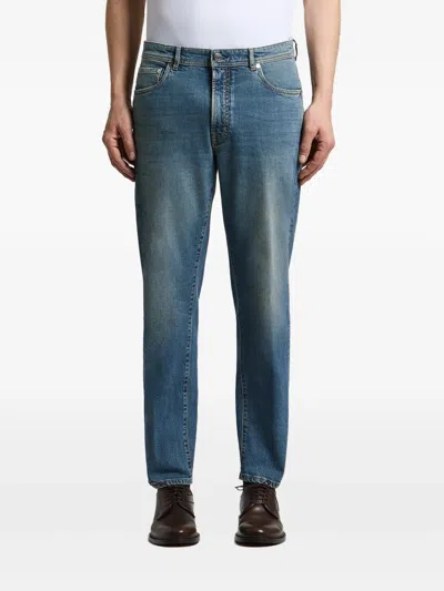Peserico Faded Straight-leg Jeans In Blue