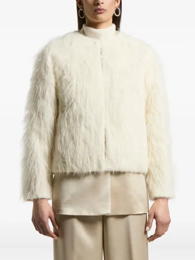 Peserico Faux-fur Jacket In Neutral