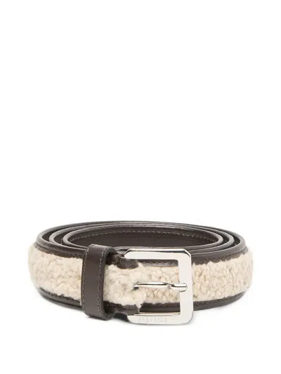 Peserico Faux-fur Leather Belt In Neutral