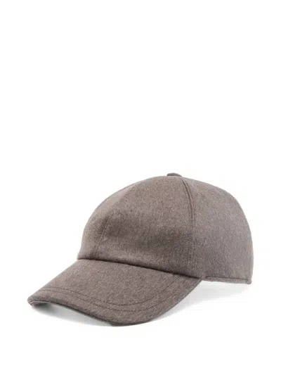 Peserico Felt-finish Baseball Cap In Brown