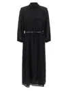 Peserico Textured Dress With Belted Waist And Sleeves