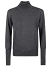 Peserico Fine Grey Wool Turtleneck Sweater In Gray