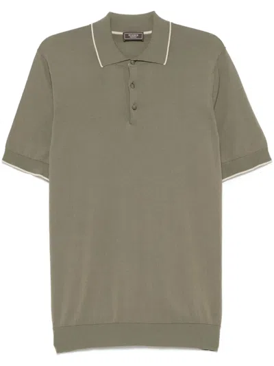 Peserico Fine-ribbed Cotton Polo Shirt In Green
