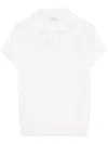 Peserico Polo In Tricot In Filato Di Puro Cotone Crepe Bianco In White