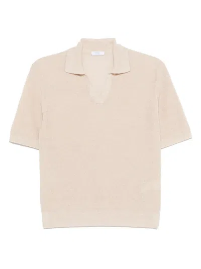 Peserico Fine-knit Polo Top In Neutrals